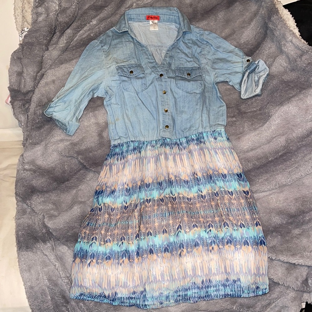Red Tulip Denim high low dress size M